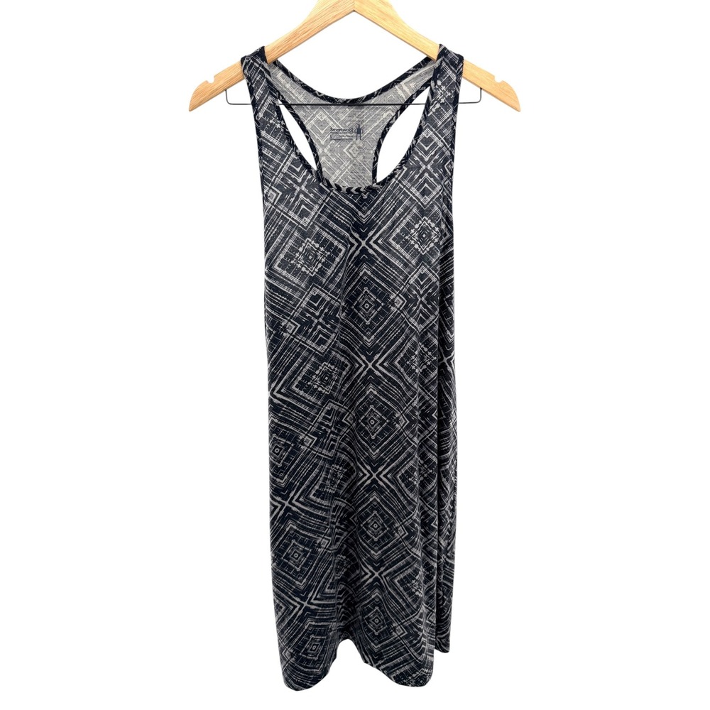 Smartwool Merino Wool Blend Dress L Geometric Diamond Print Hiking Active Travel